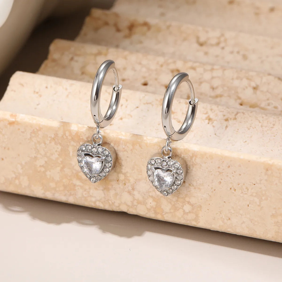 Aretes Corazón Acero Inoxidable