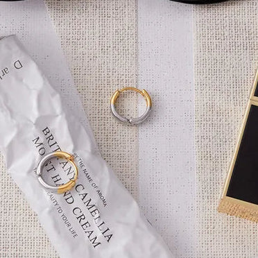 Arracadas Bicolor Acero Inoxidable