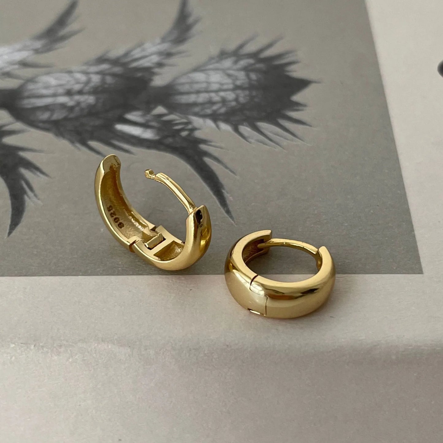 Arracadas Pequeñas Doradas Plata S925