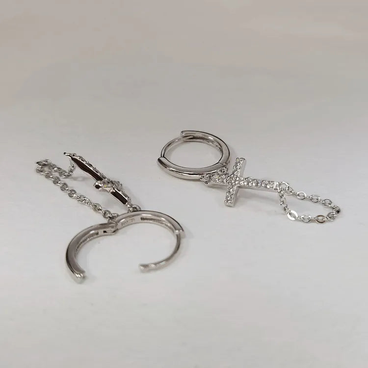 Arracadas Pequeñas Cruz Plata S925