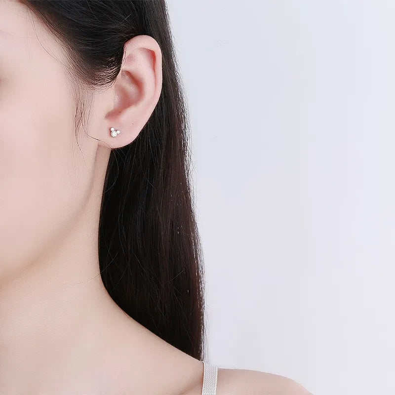 Aretes Mouse Dibujos Animados Plata Esterlina