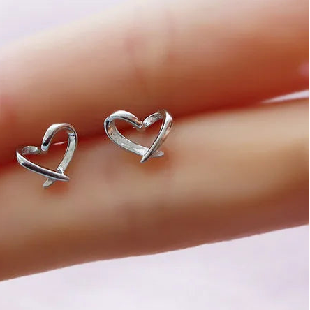 Aretes Corazón Hueco Plata Pura S999