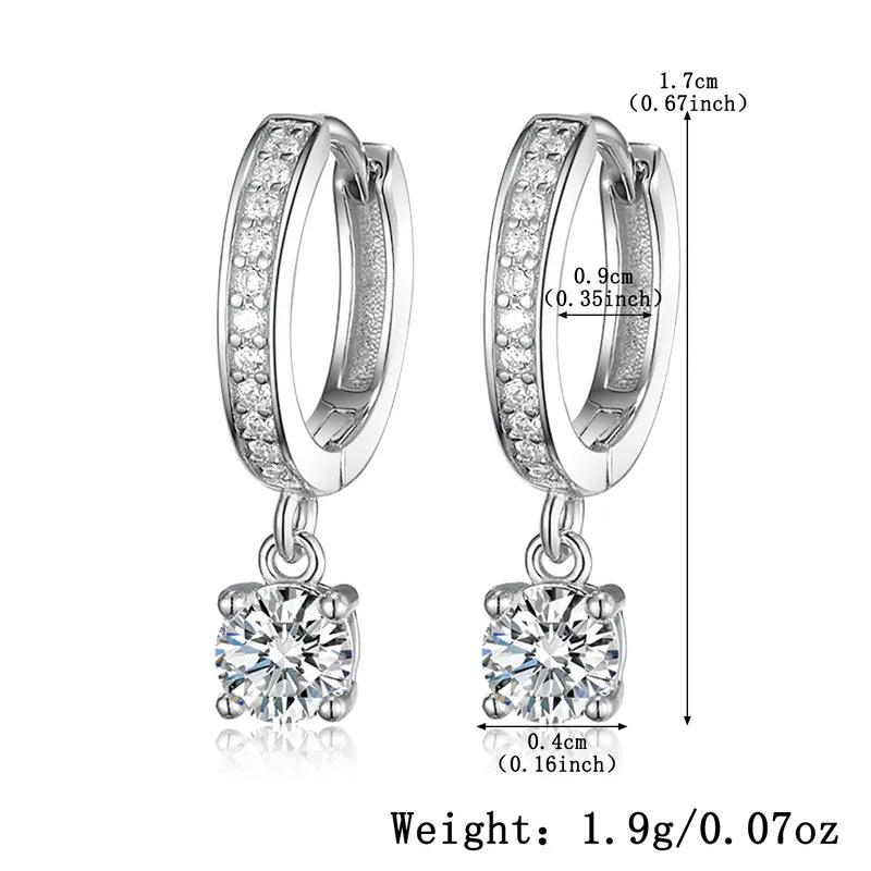 Aretes Zirconias Plata Esterlina