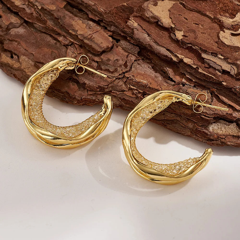 Arracadas Doradas Acero Inoxidable