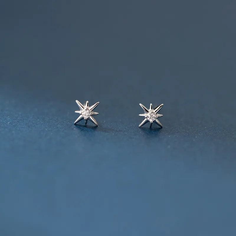 Aretes Estrella Octogonal Plata Esterlina