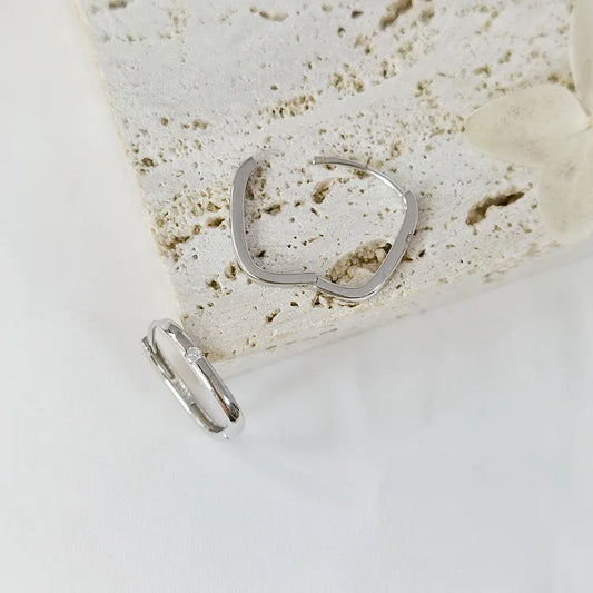 Arracadas Cuadradas Plata 925
