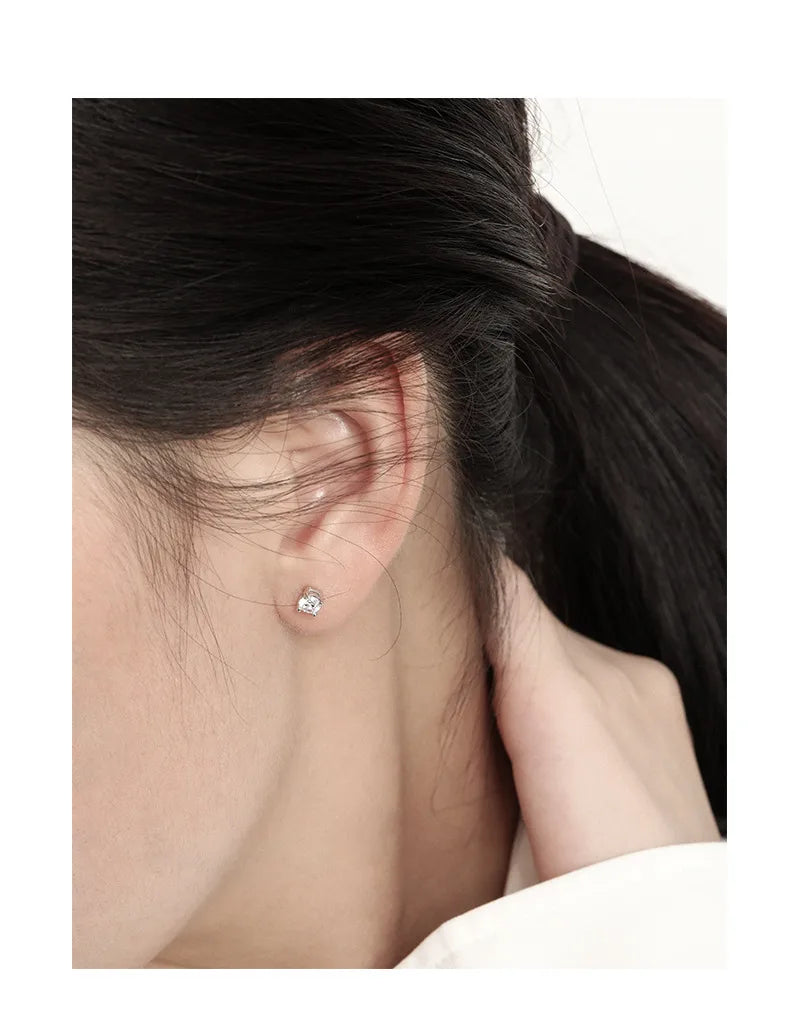 Aretes Circón Redondo Dorado Plata S925