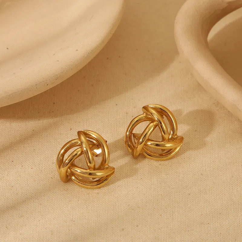 Aretes Dorados Acero Inoxidable