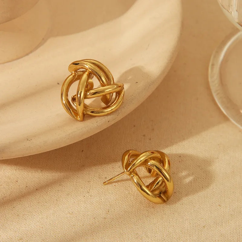 Aretes Dorados Acero Inoxidable