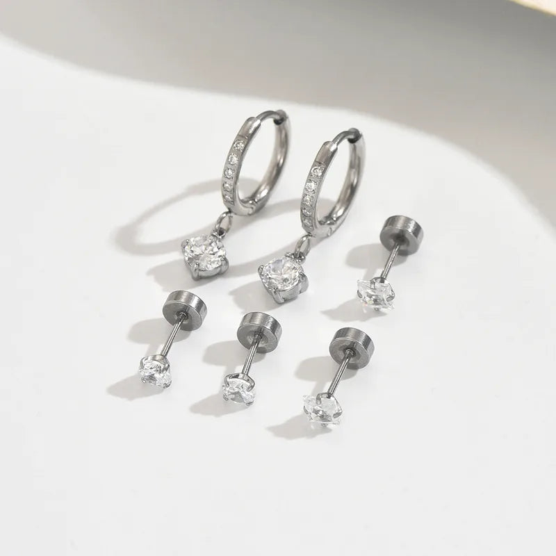 Set Aretes Acero Titanio
