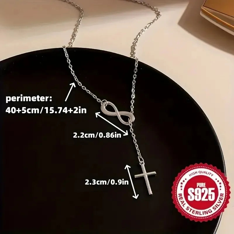 Collar Cruz Infinito Plata De Ley 925