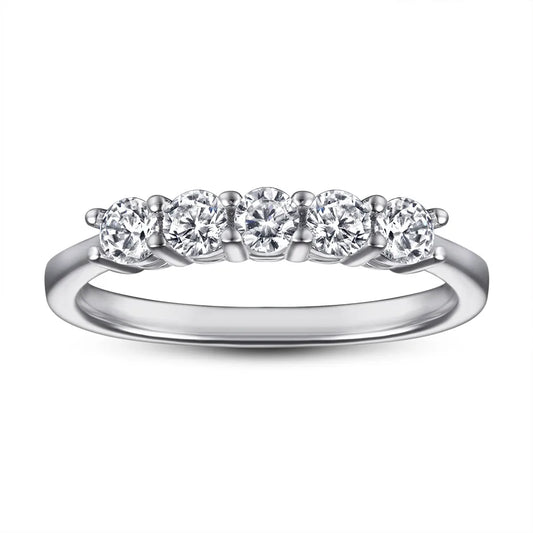 Anillo Línea Circón Plata De Ley 925