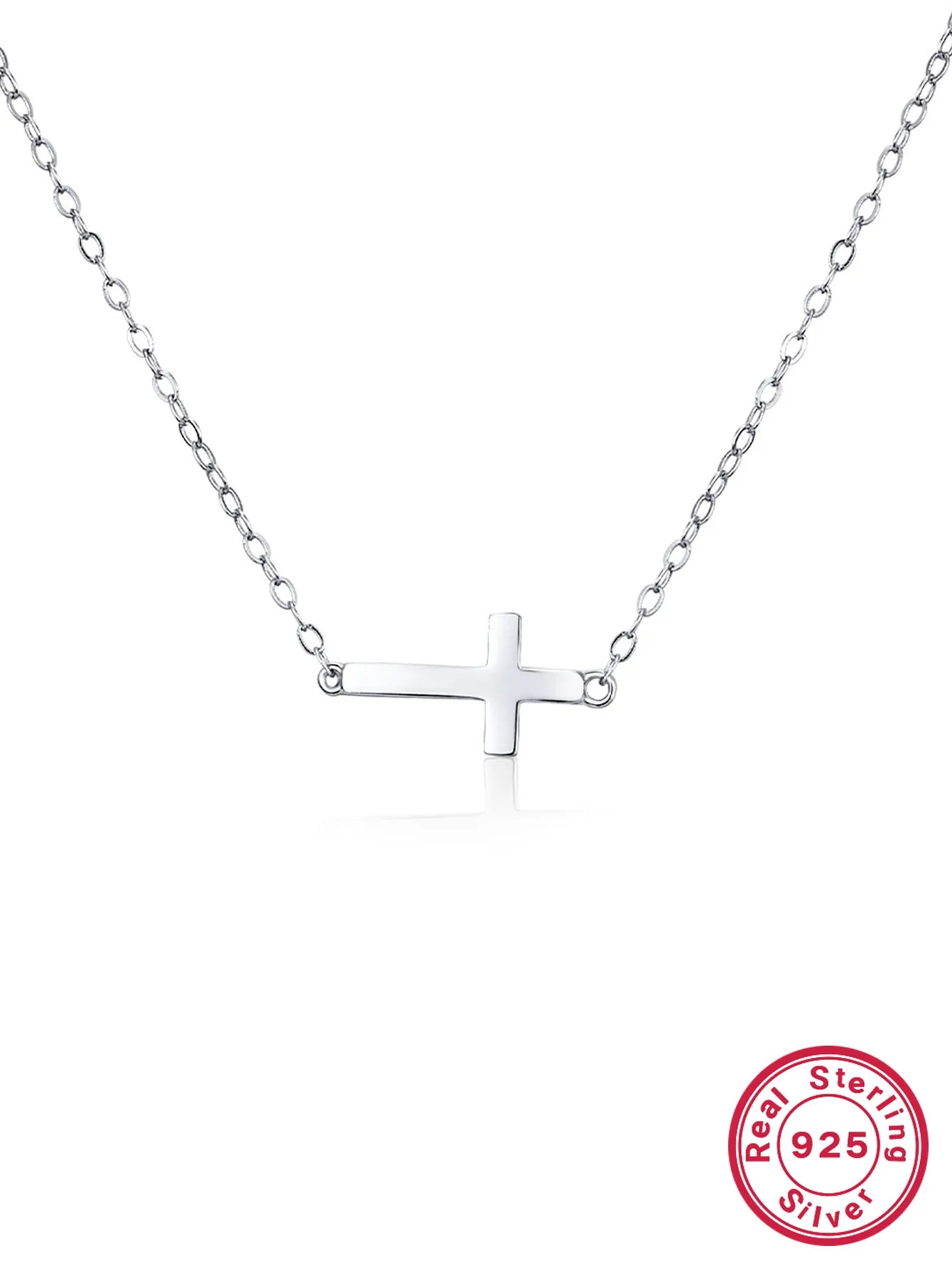 Collar Cruz Plata De Ley 925