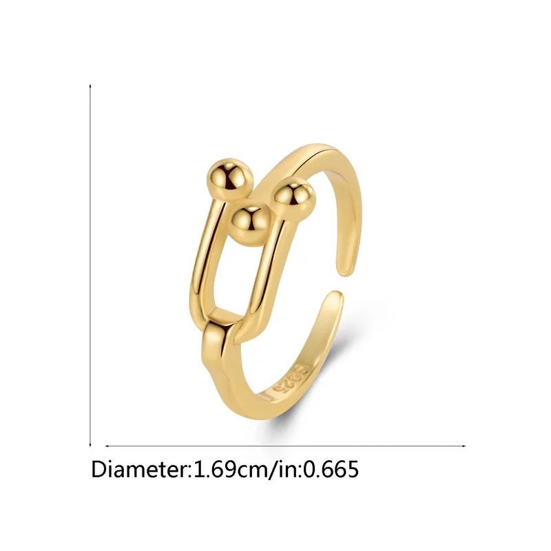Anillo Abierto Dorado Plata De Ley 925