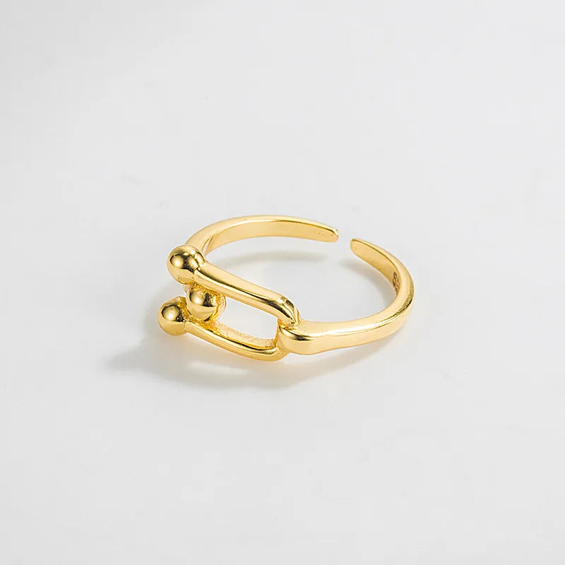 Anillo Abierto Dorado Plata De Ley 925
