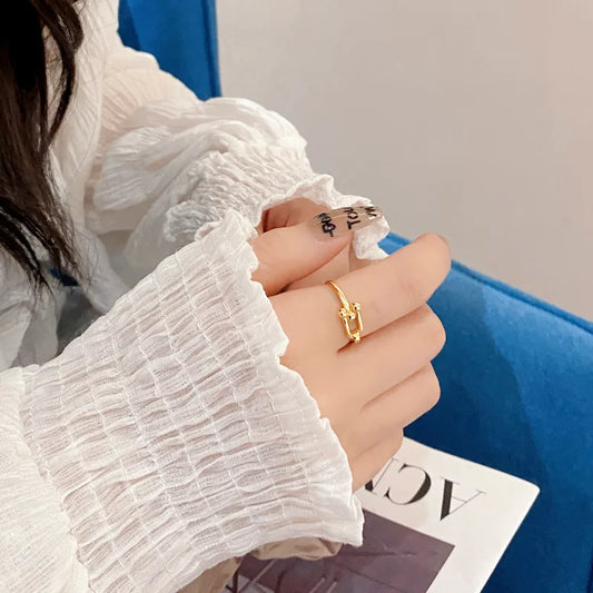 Anillo Abierto Dorado Plata De Ley 925