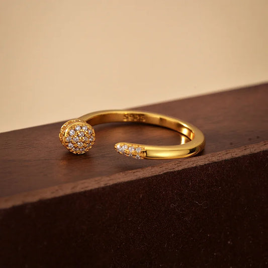 Anillo Clavo Dorado Plata De Ley 925