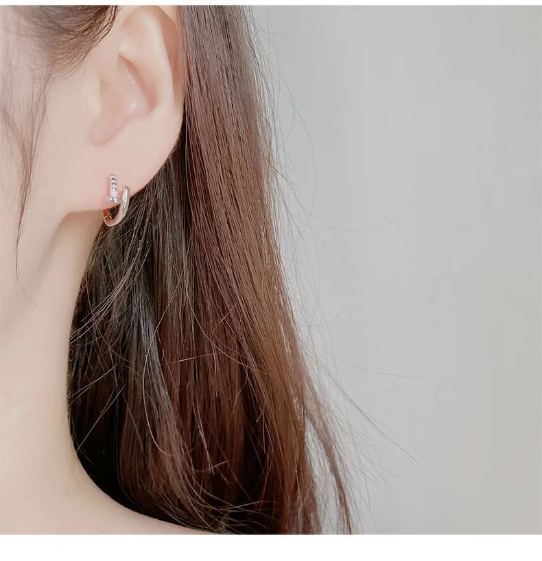 Aretes Clavo Plata Ley 925