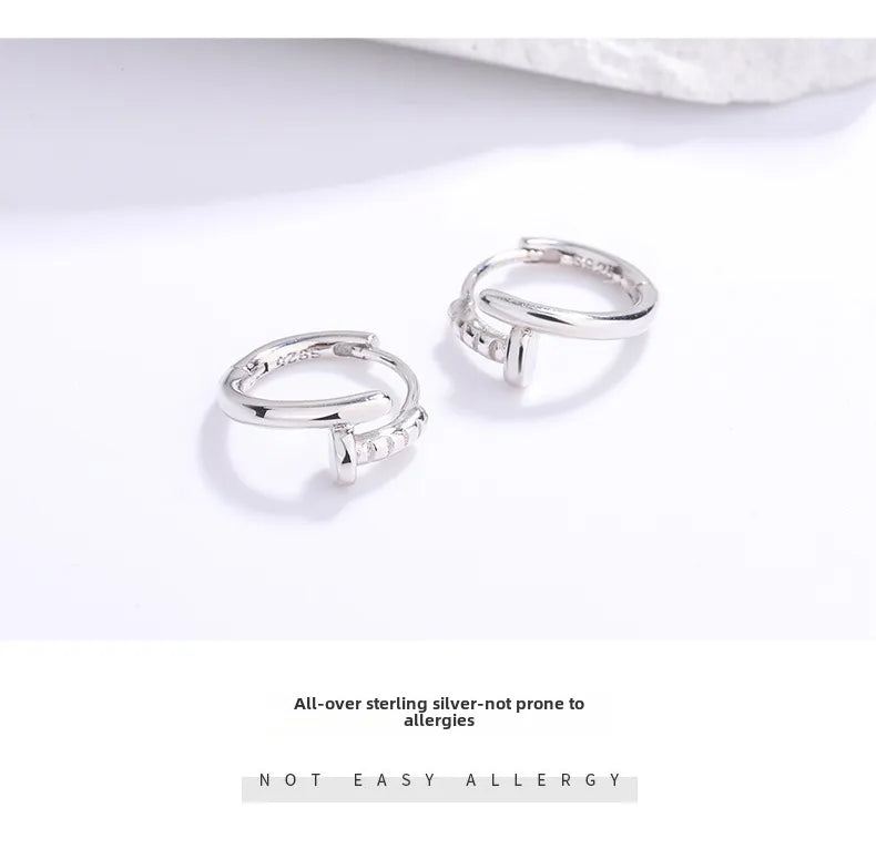 Aretes Clavo Plata Ley 925