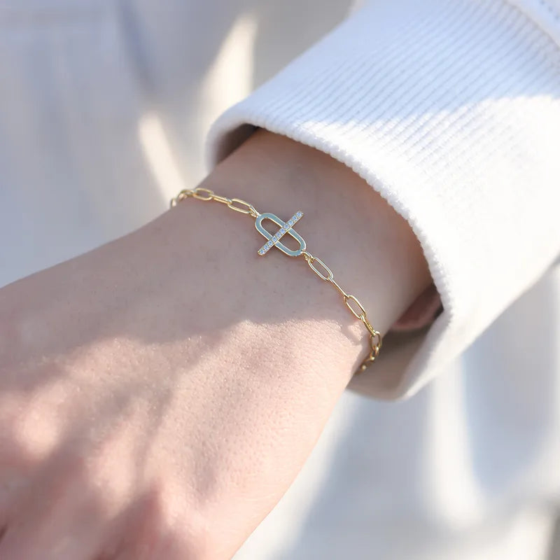 Pulsera Diseño Dorada Plata De Ley 925