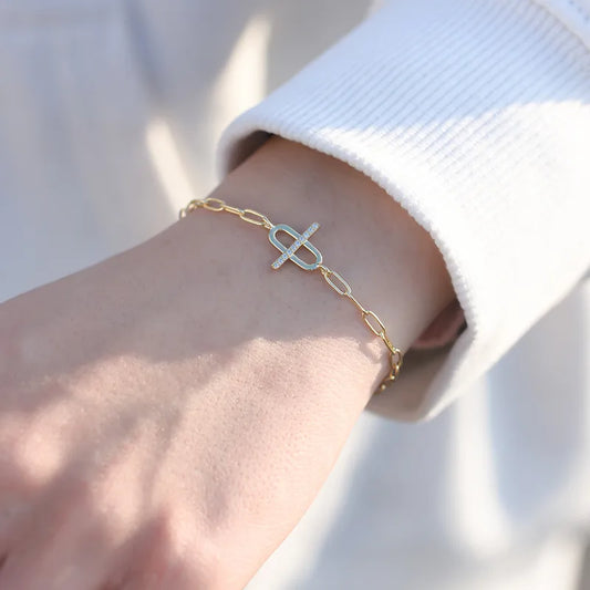 Pulsera Diseño Dorada Plata De Ley 925