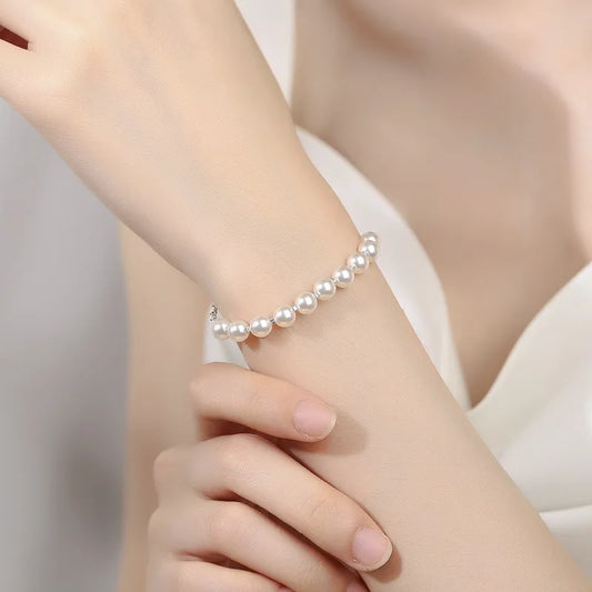 Pulsera Perlas Plata De Ley 925