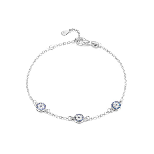 Pulsera Ojos Plata De Ley 925