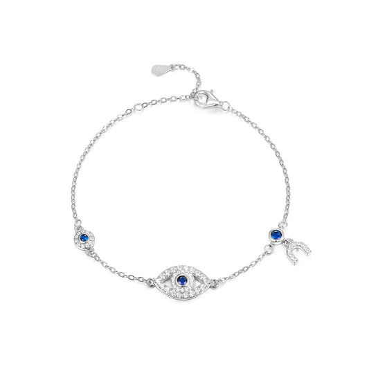 Pulsera Ojos Plata De Ley 925