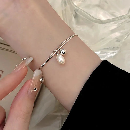 Pulsera Elegante Perla Plata De Ley 925