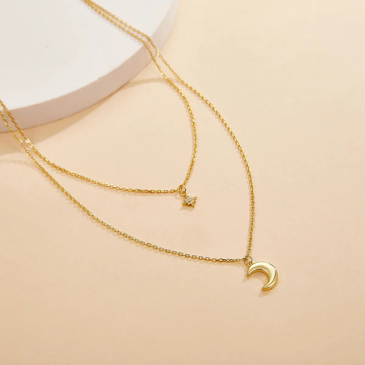 Collar Doble Luna Plata 925