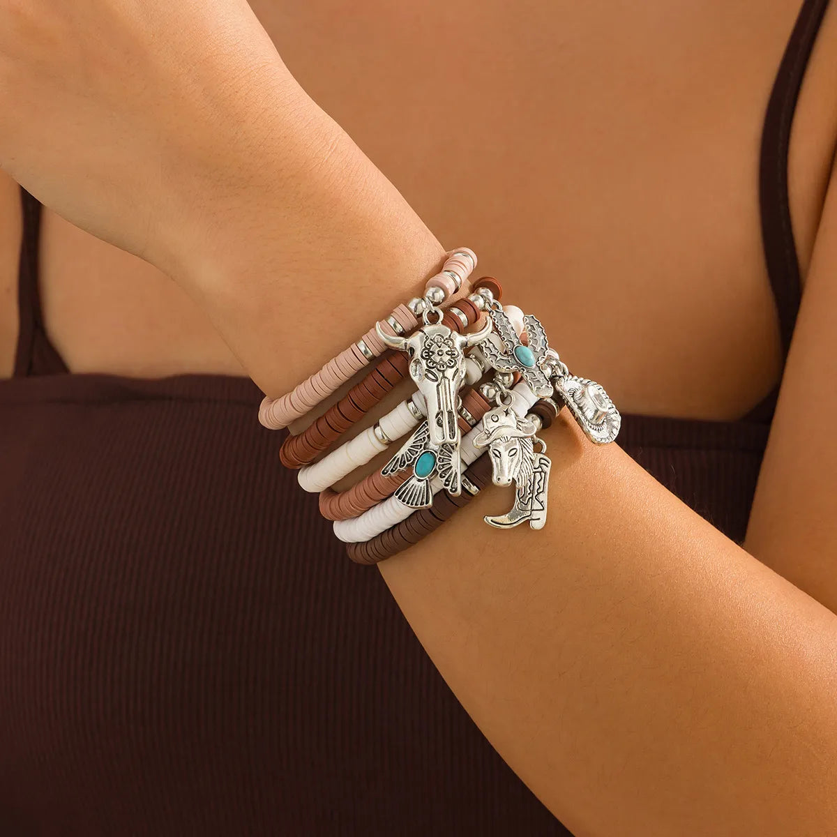 Set Pulseras Vaquera Arcilla Aleación