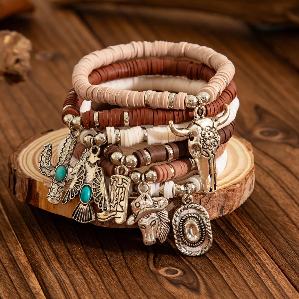 Set Pulseras Vaquera Arcilla Aleación
