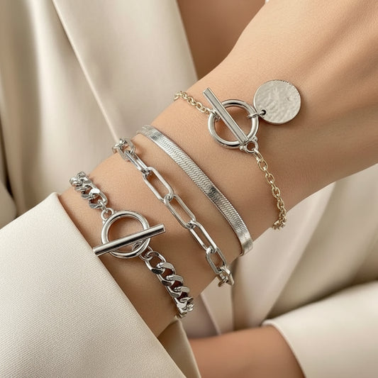 Set Pulseras Acero Inoxidable