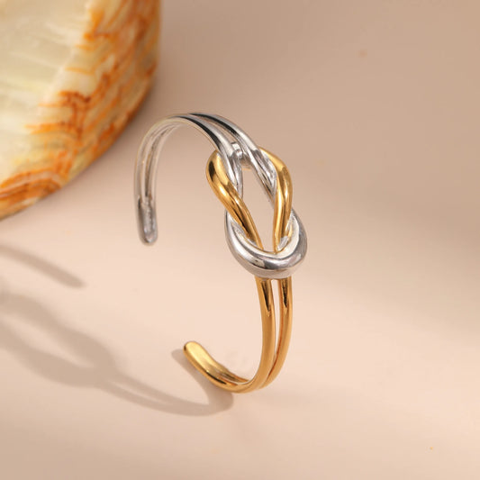 Pulsera Nudo Bicolor Acero Inoxidable