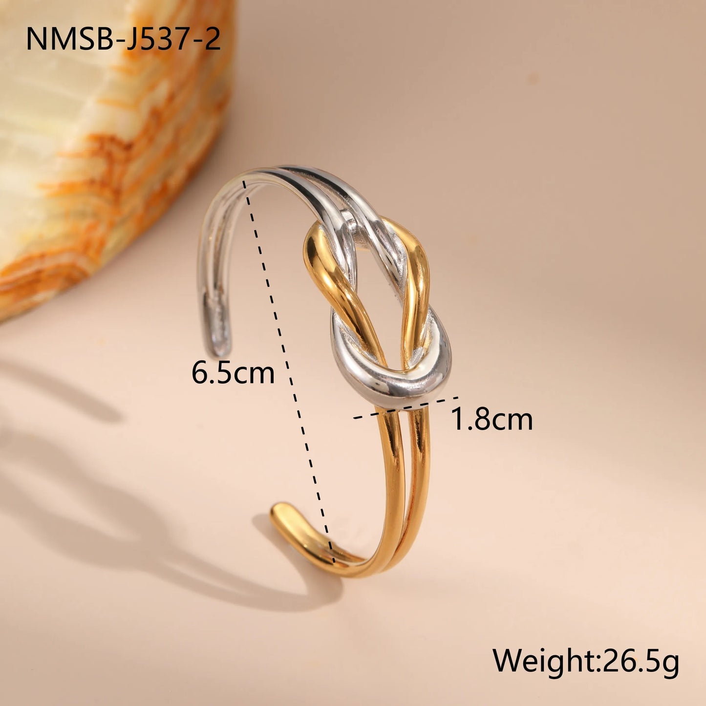 Pulsera Nudo Bicolor Acero Inoxidable