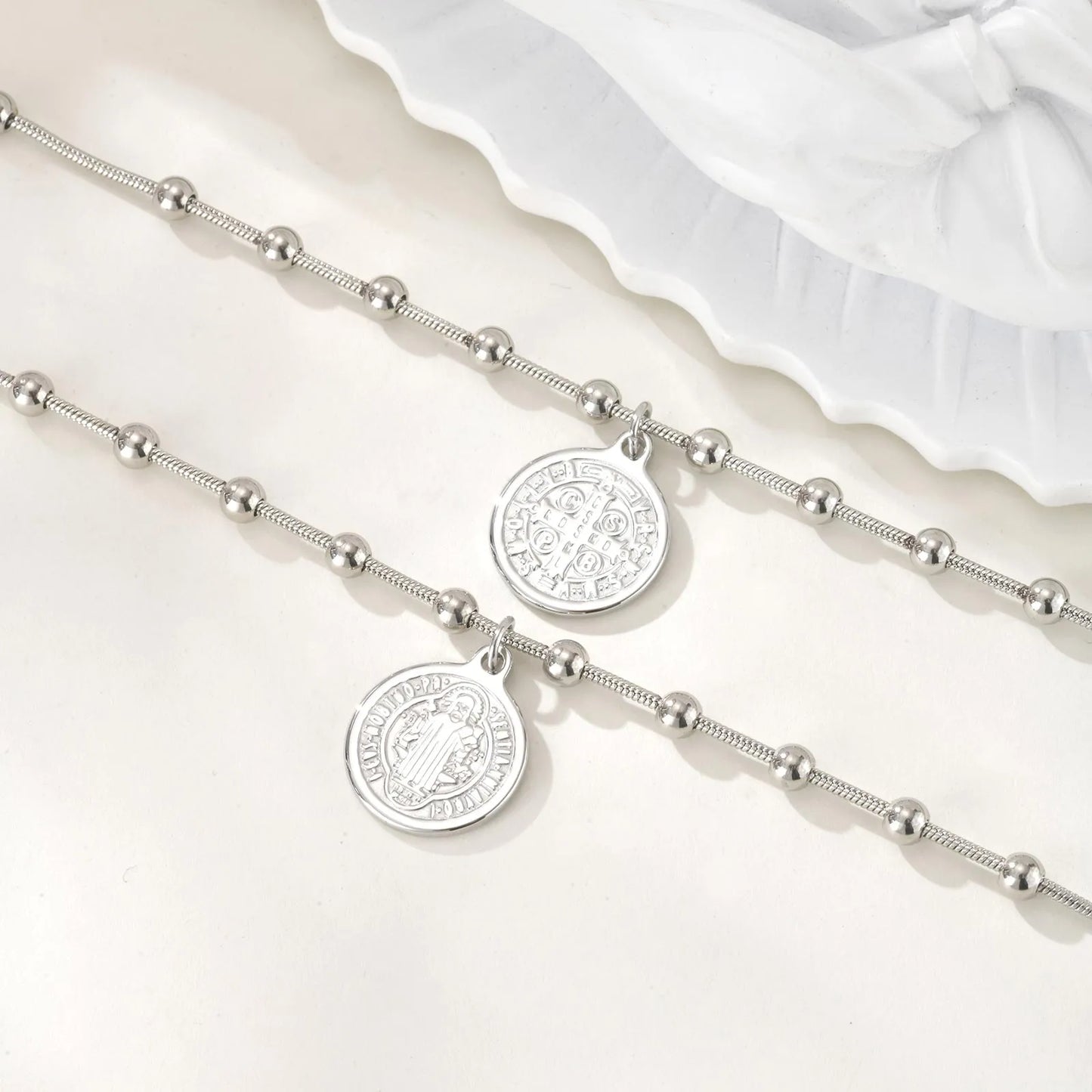 Pulsera Cruz San Benito Acero Inoxidable