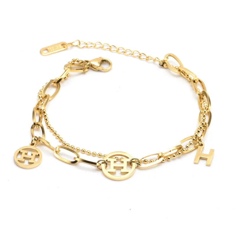 Pulsera H Doble Acero Inoxidable
