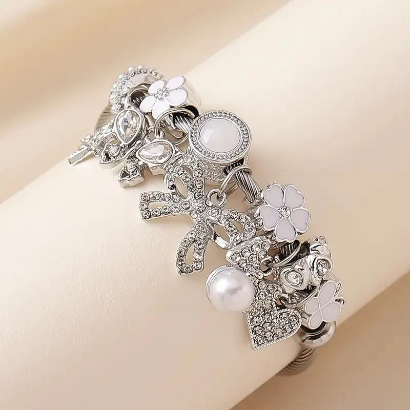 Pulsera Abierta Moño Estrella Acero Inoxidable