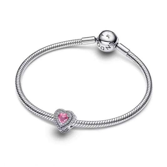 Pulsera Corazón Rosa Cobre