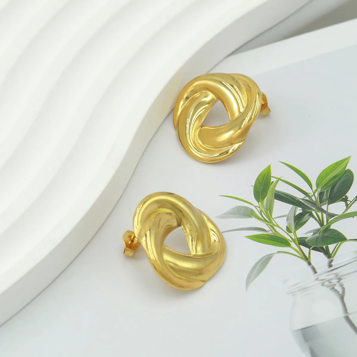 Aretes Dorados Acero Inoxidable