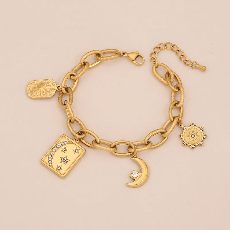 Pulsera Sol Estrella Luna Acero Inoxidable