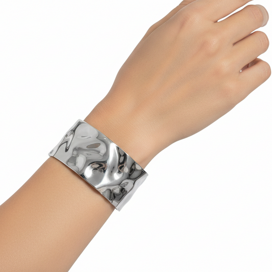 Pulsera Retro Exagerada Acero Titanio