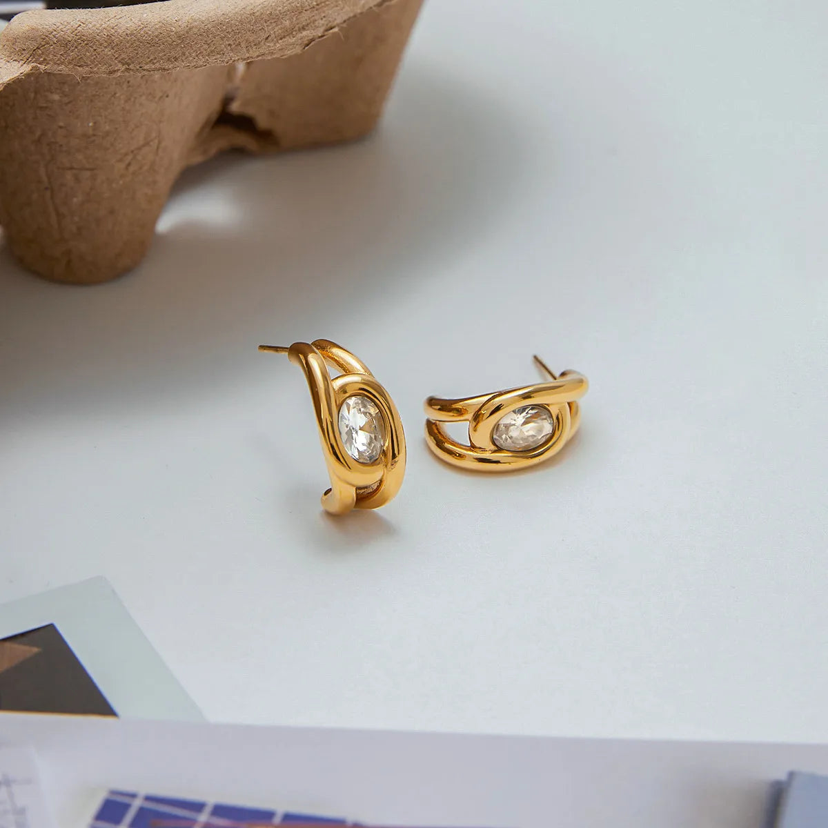 Aretes Dorados Acero Inoxidable