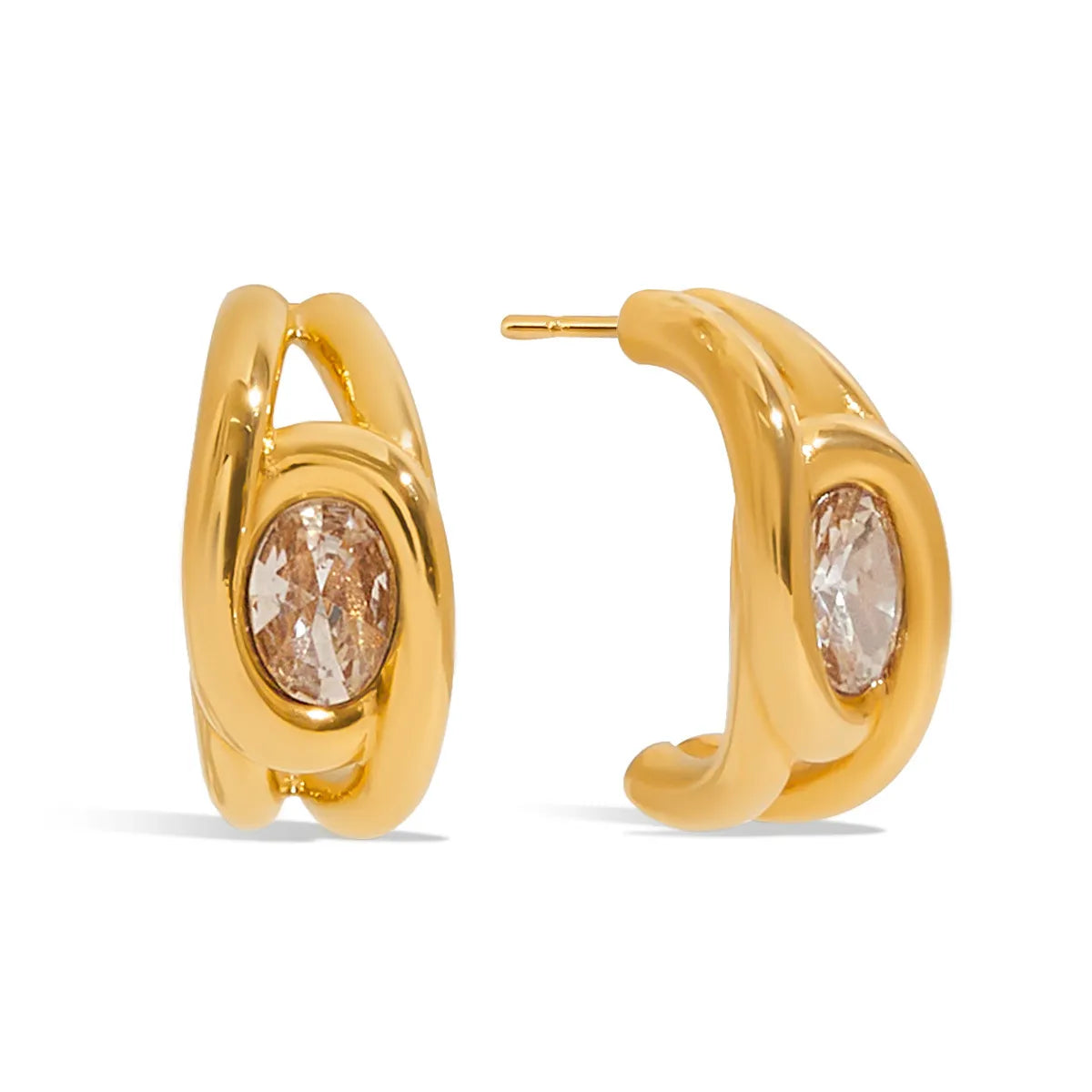 Aretes Dorados Acero Inoxidable