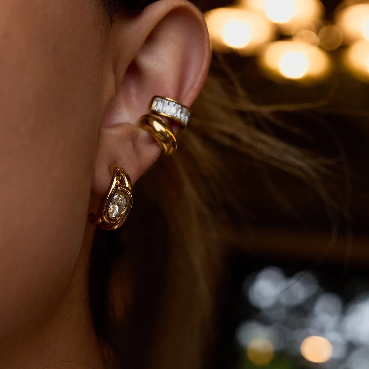Aretes Dorados Acero Inoxidable