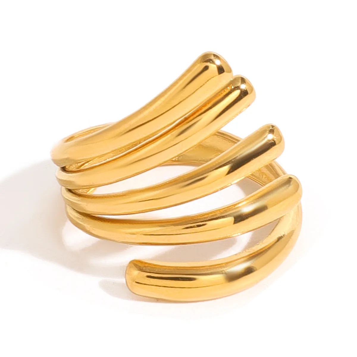 Anillo Abierto Dorado Acero Inoxidable