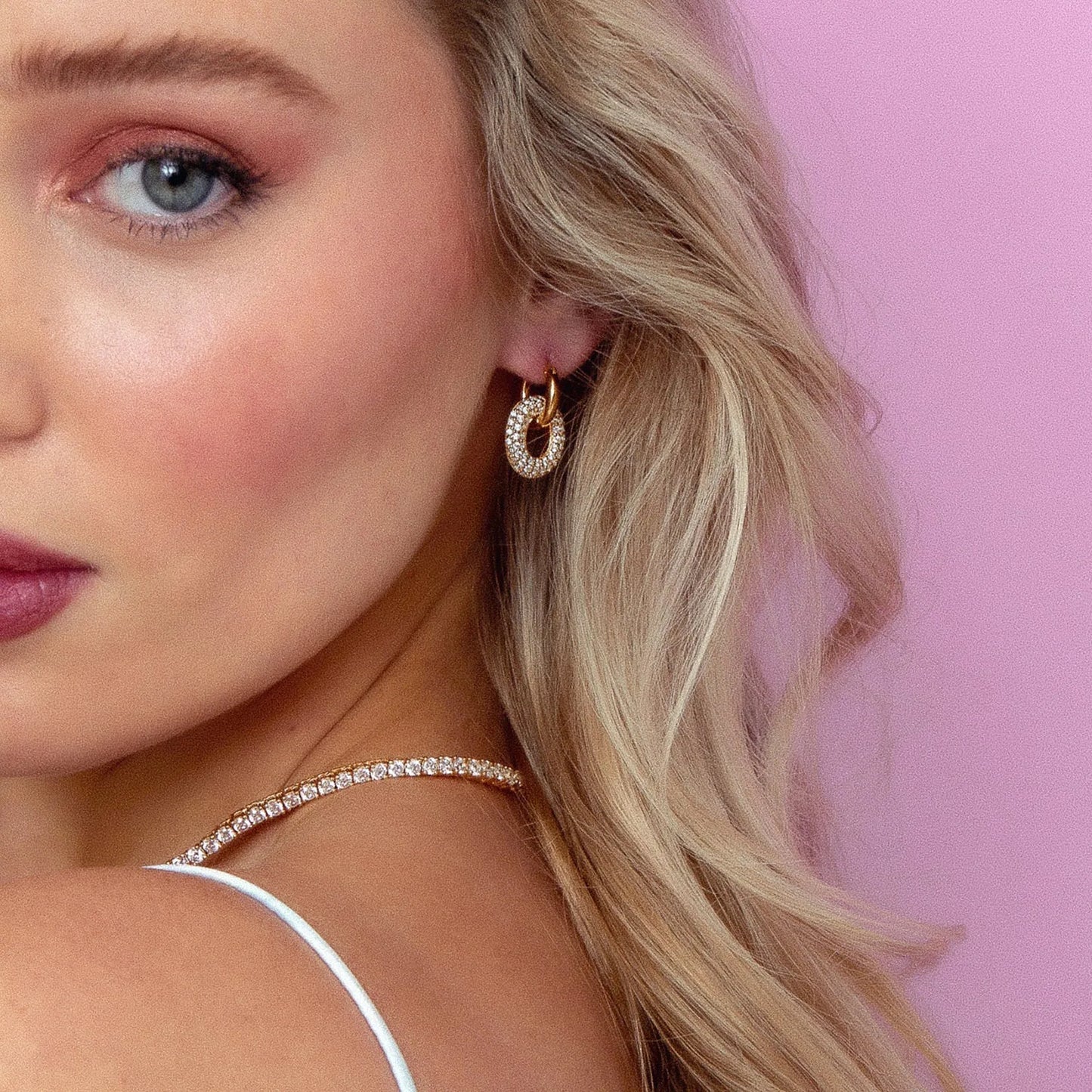 Aretes Circulo Bicolor Acero Inoxidable