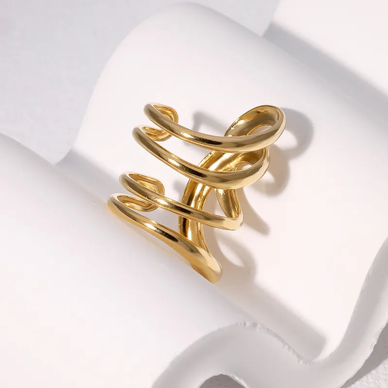 Anillo Dorado Irregular Acero Inoxidable