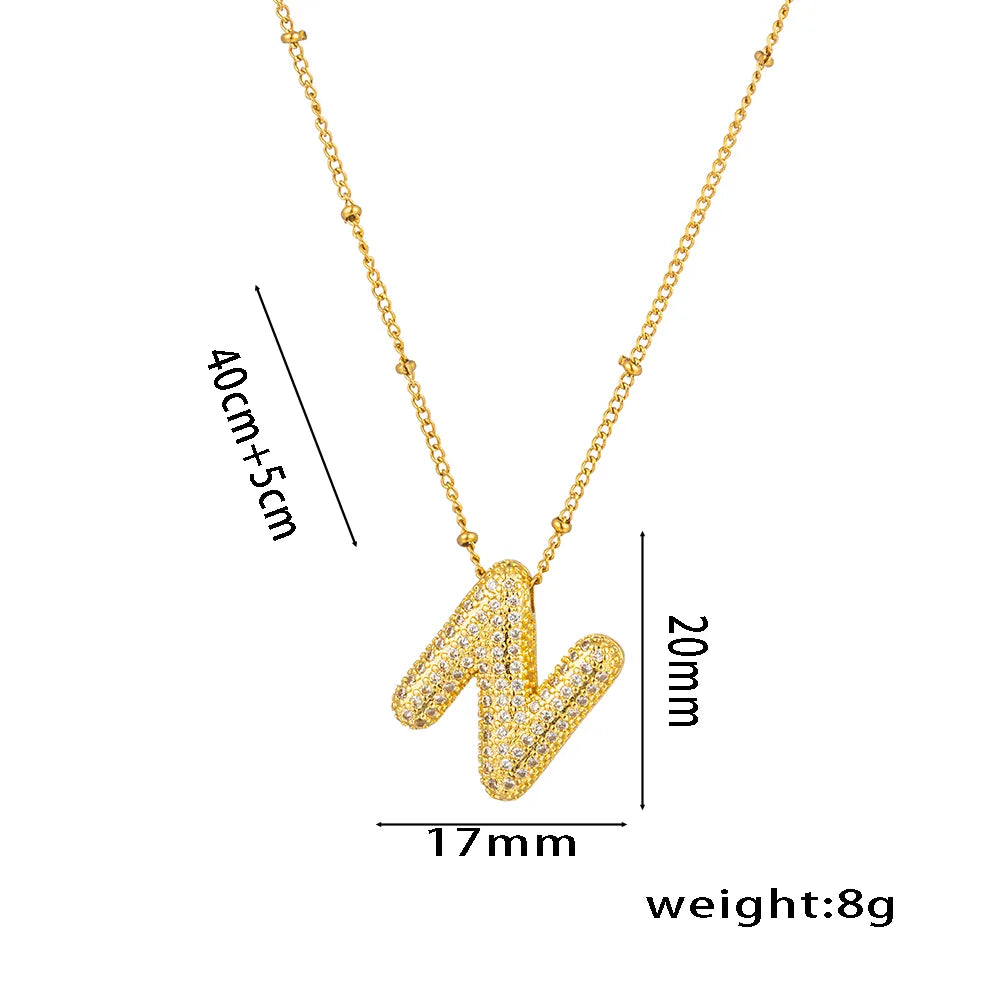 Collar Brillante Letra Acero Inoxidable