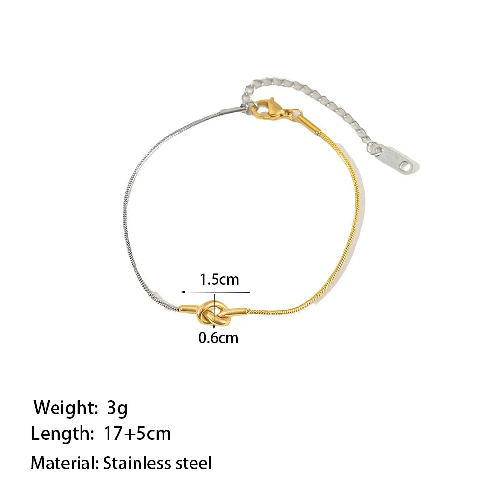 Pulsera Nudo Bicolor Acero Inoxidable